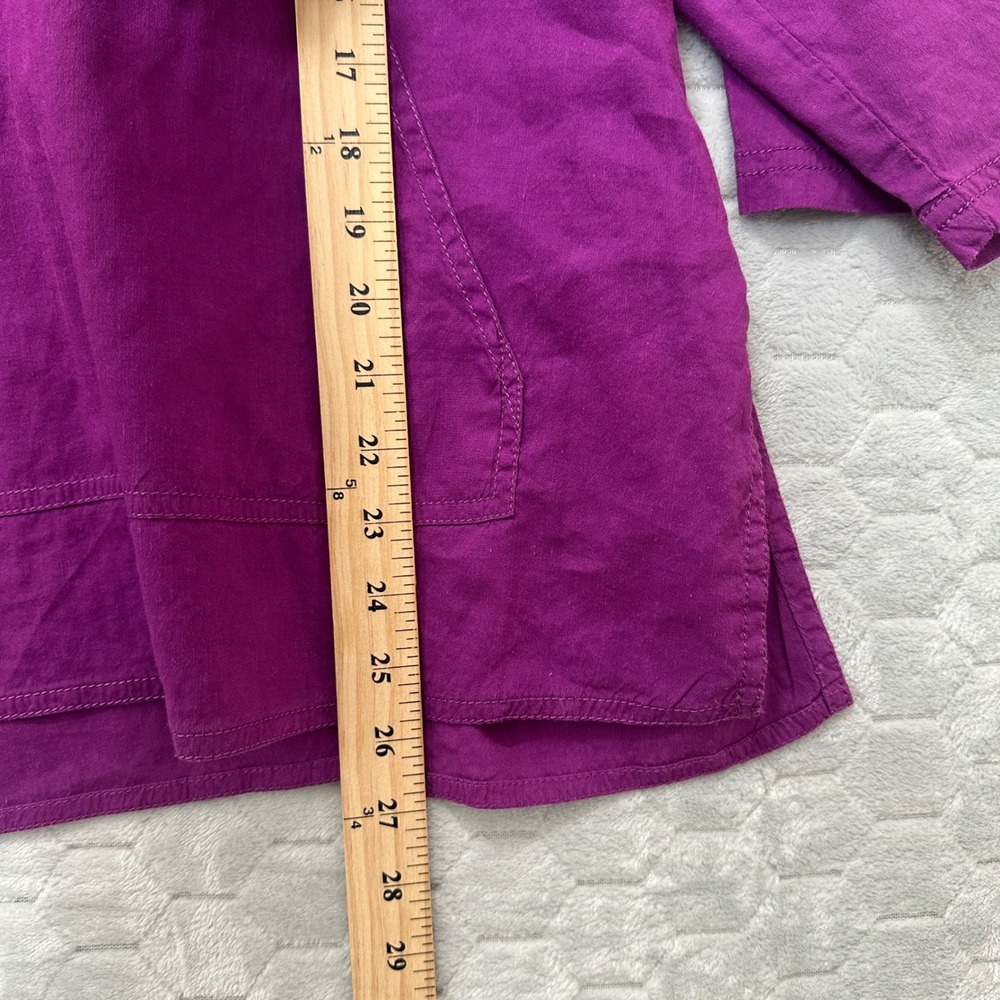 Eileen Fisher Tunic Linen Blend Purple Lagenlook Coastal Boho Minimalist Women S - Picture 8 of 8